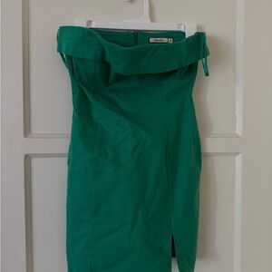 2bella green tube top slit mini Dress